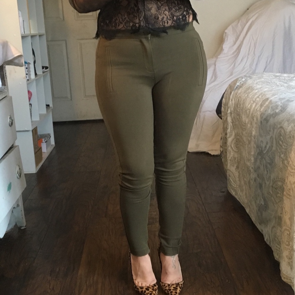 ZARA leggings olive color